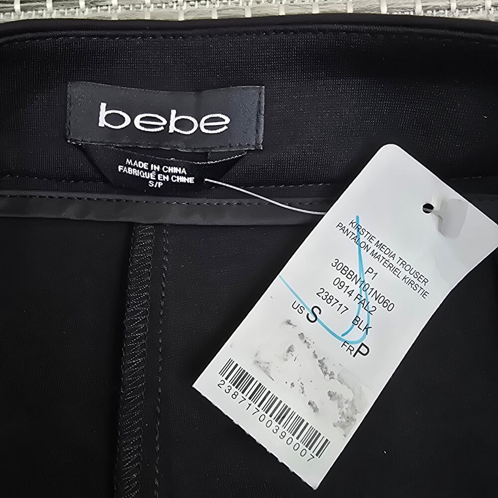 Bebe Faux Leather Pants Womens Size Small Black Biker Moto Gothic Steam Punk NEW - Picture 3 of 12